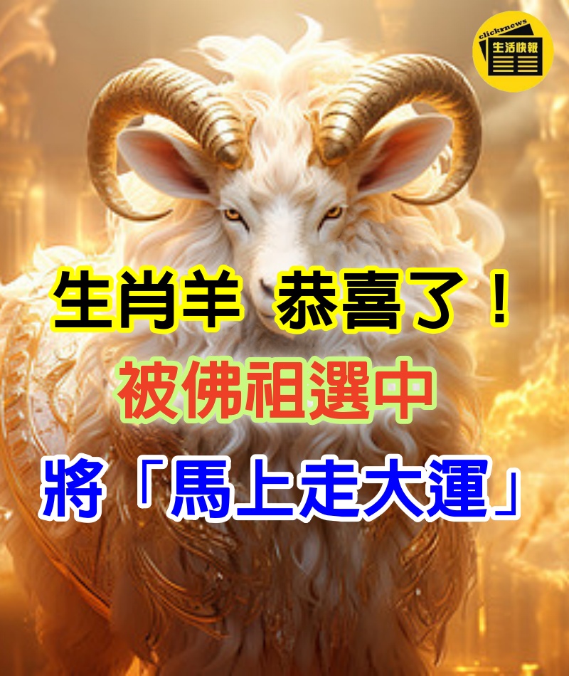 生肖羊恭喜了！今夜過後有「大喜事」　被佛祖選中「馬上走大運」萬事如意