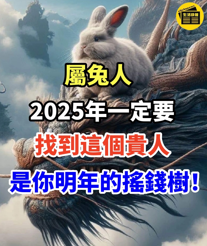 屬兔人，2025年一定要找到這個貴人，是你明年的「搖錢樹」！