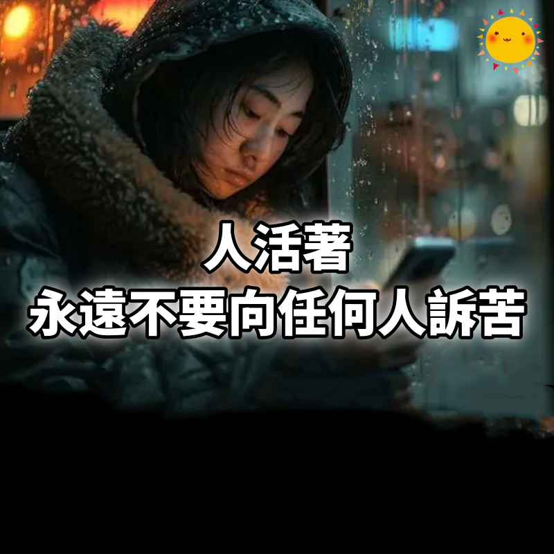 人活著,永遠不要向任何人訴苦! (看完醒悟)