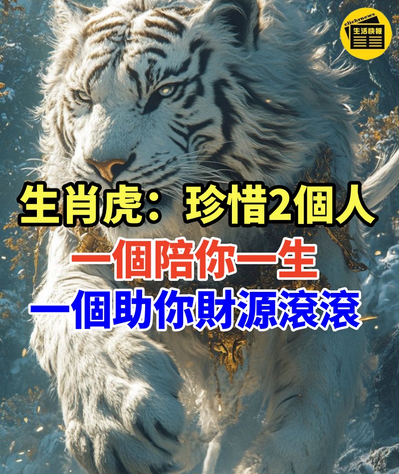 生肖虎:珍惜2個人,一個陪你一生,一個助你財源滾滾!