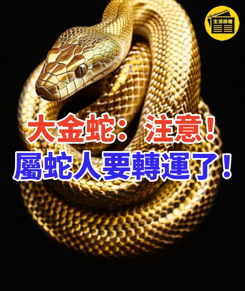大金蛇:注意!屬蛇人要轉運了!你身邊有屬蛇的嗎?