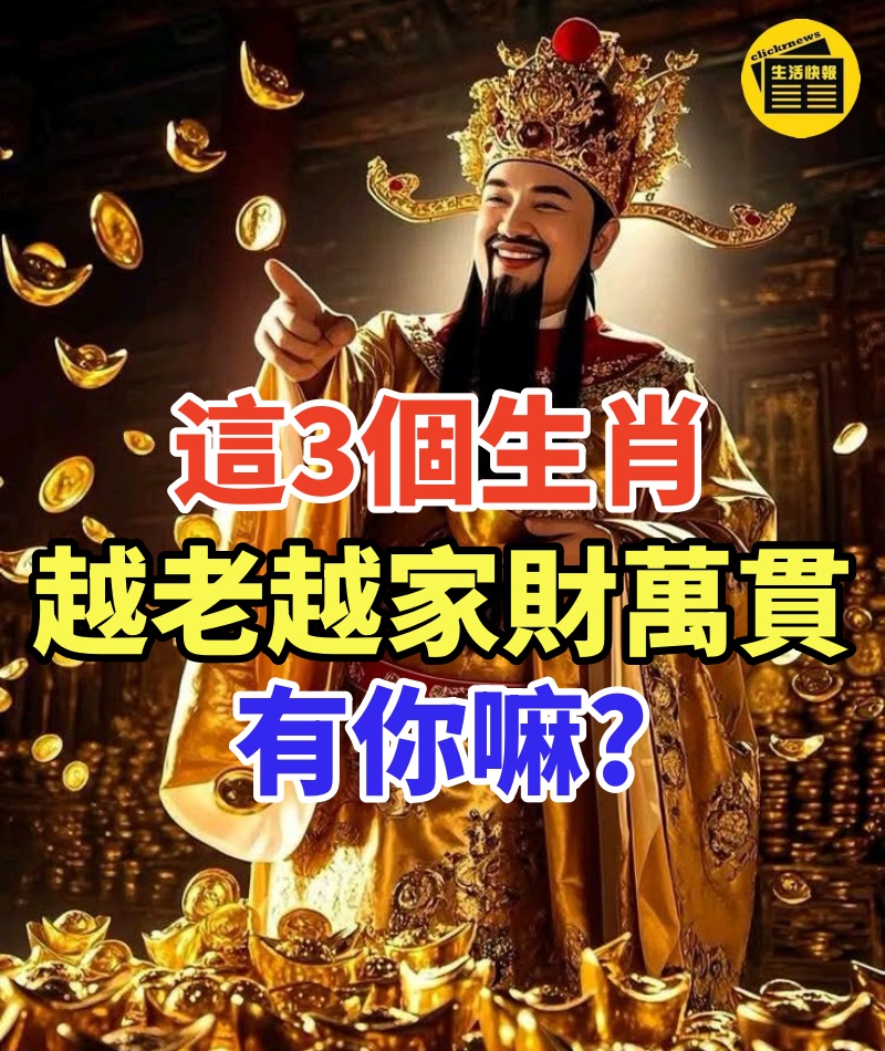 別人是越老越缺錢,這3個生肖卻是越老越家財萬貫,有你嘛