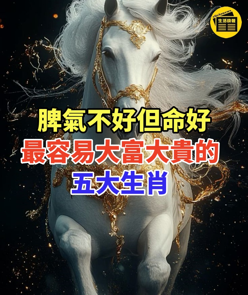 脾氣不好但命好,最容易大富大貴的五大生肖~