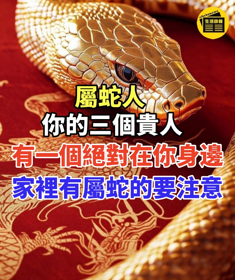 屬蛇人:你人生的三個貴人,有一個絕對在你身邊 !家裡有屬蛇的要注意 !