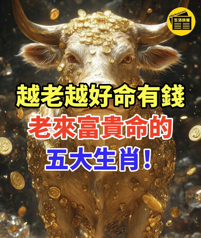 心地善良!越老越好命有錢,老來富貴命的五大生肖!