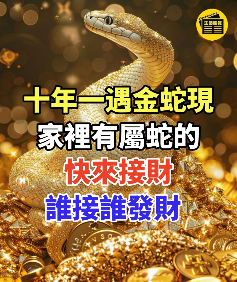 十年一遇金蛇現！家裡有屬蛇的快來接財，誰接誰發財