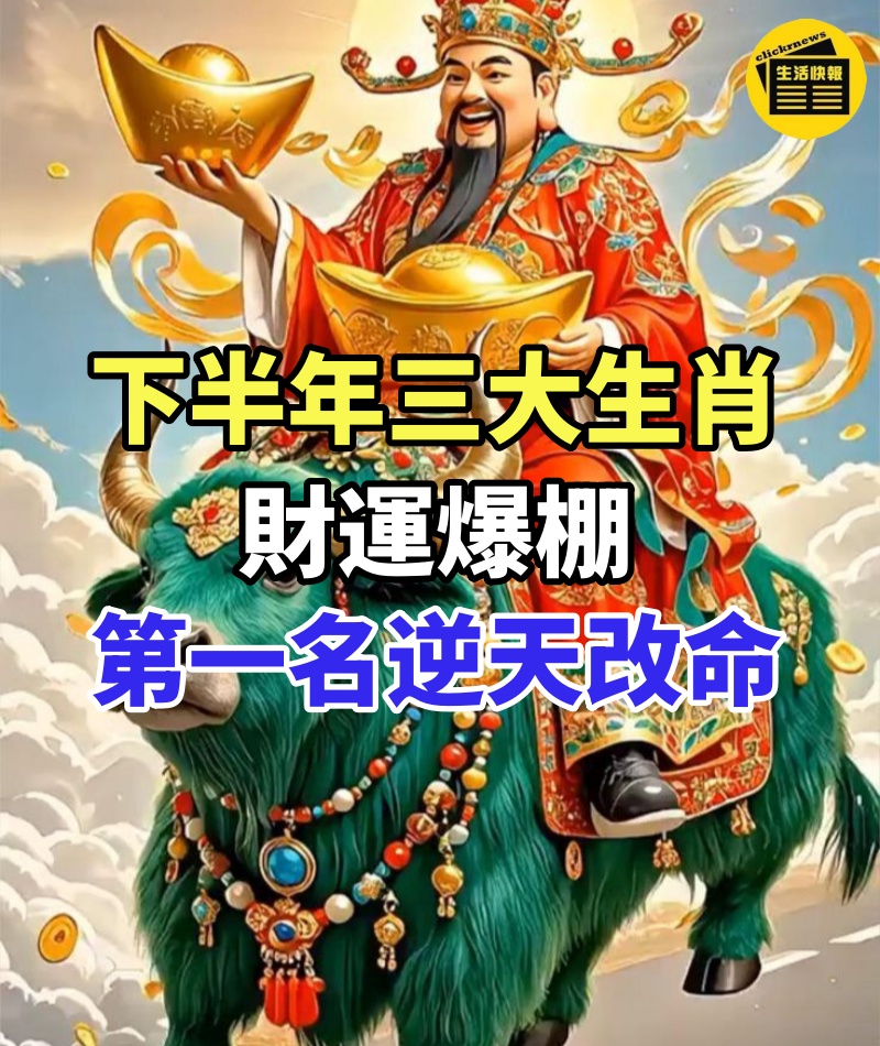 下半年，誰也強不過這三大生肖，財運爆棚，第一名「逆天改命」