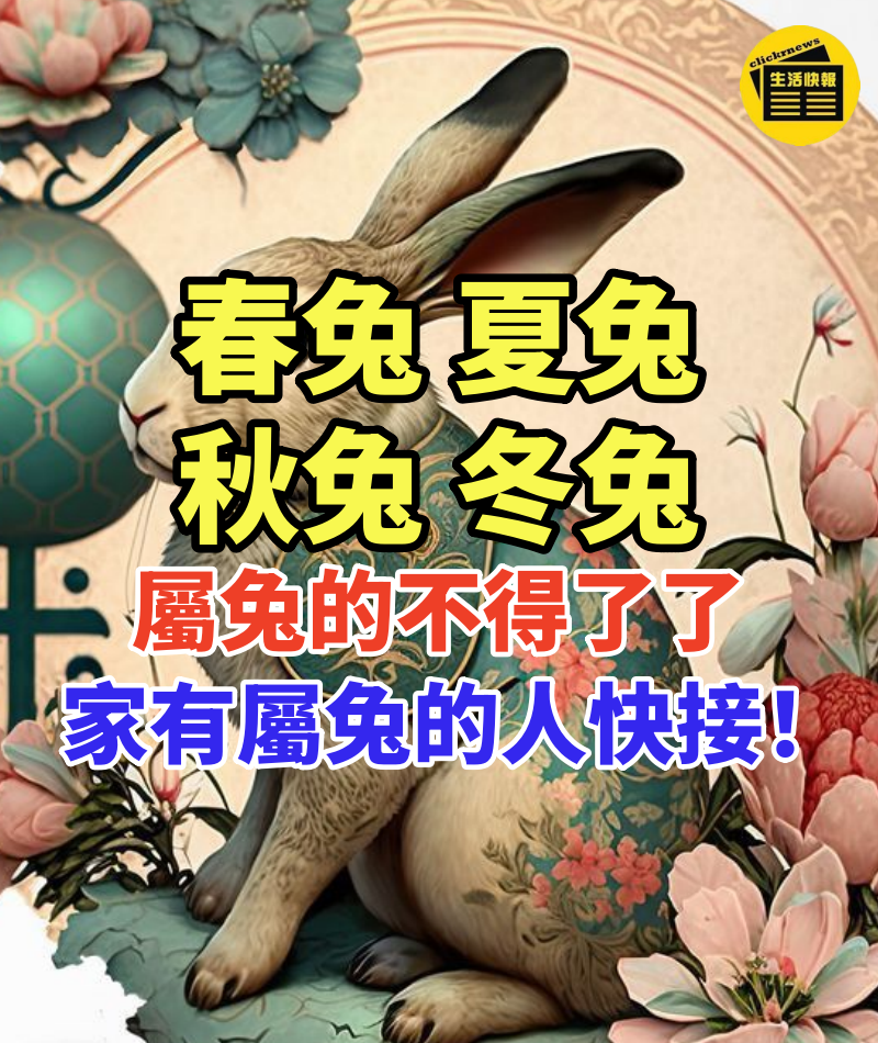 春兔 夏兔 秋兔 冬兔,屬兔的不得了了!家有屬兔的人快接!