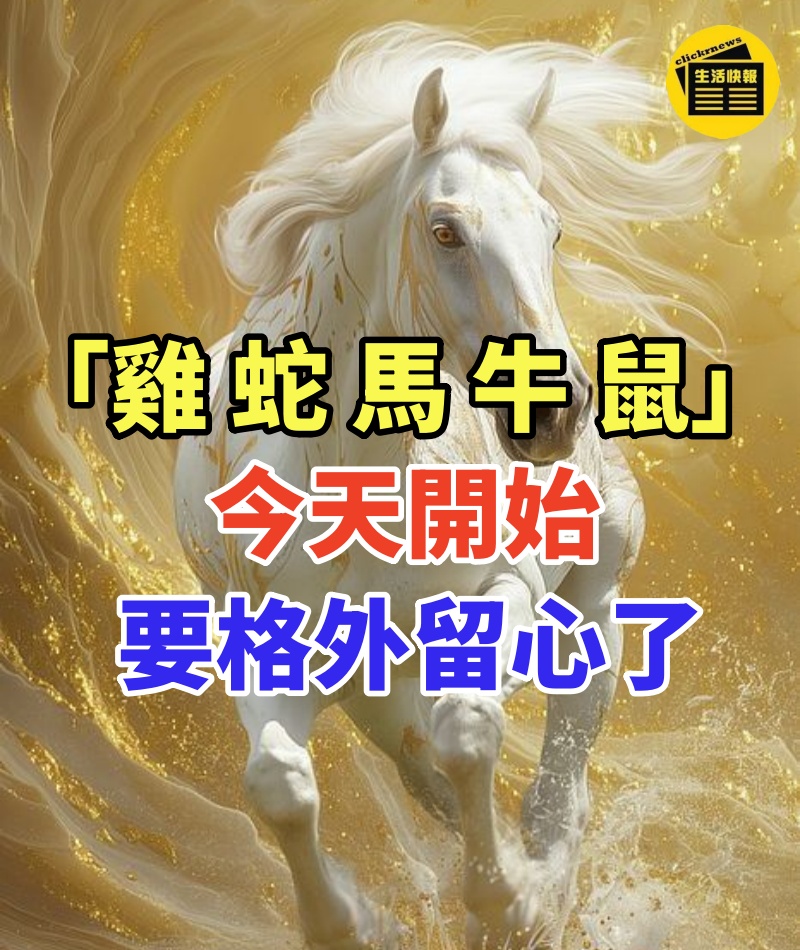 屬「雞,蛇,馬,牛,鼠」人!今天開始要格外留心了