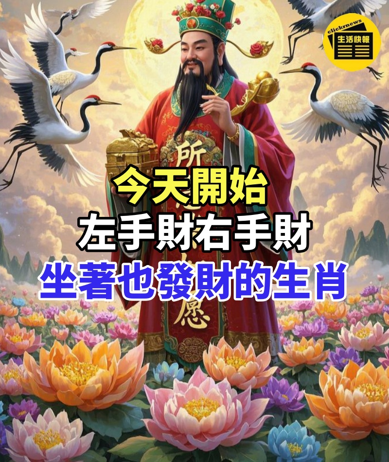 今天開始左手財右手財,站著發坐著發的生肖!