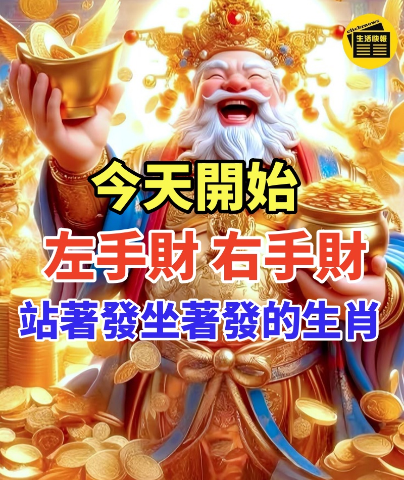 今天開始左手財右手財，站著發坐著發的生肖