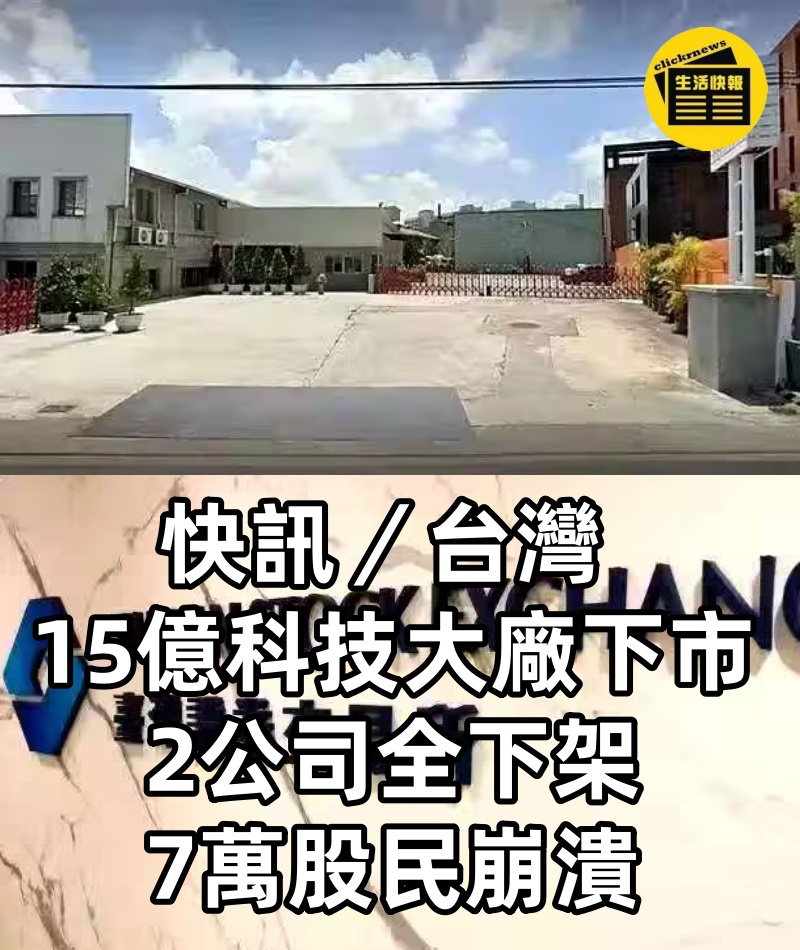 快訊/台灣「15億科技大廠下市」,2公司全下架 7萬股民崩潰