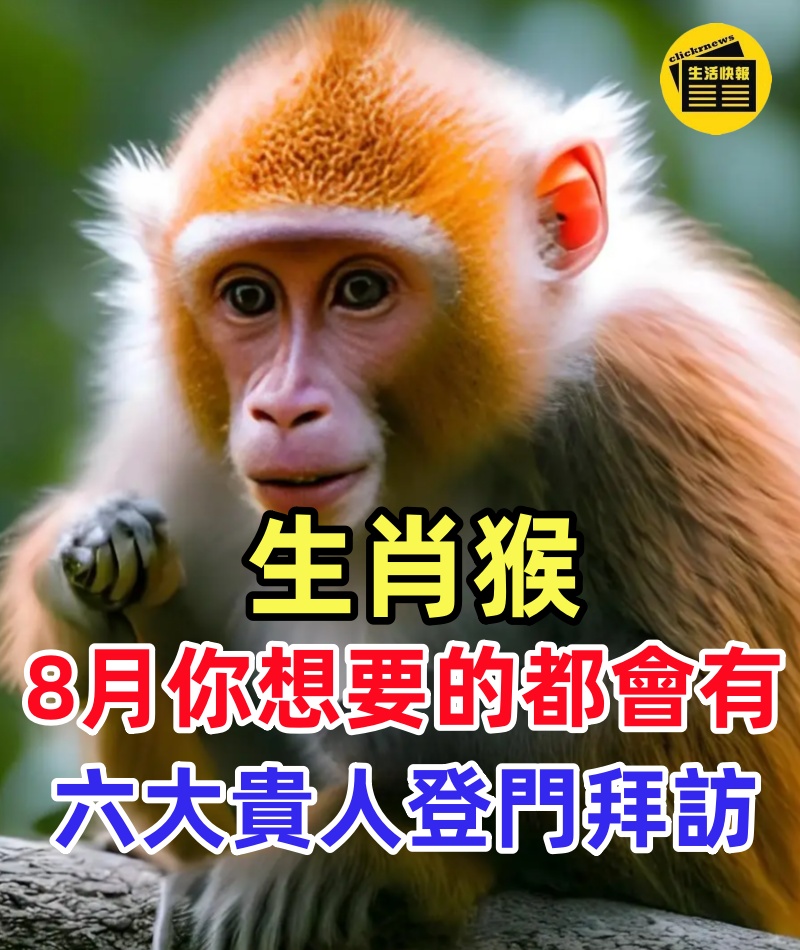 生肖猴:沉住氣,8月你想要的都會有!六大貴人登門拜訪