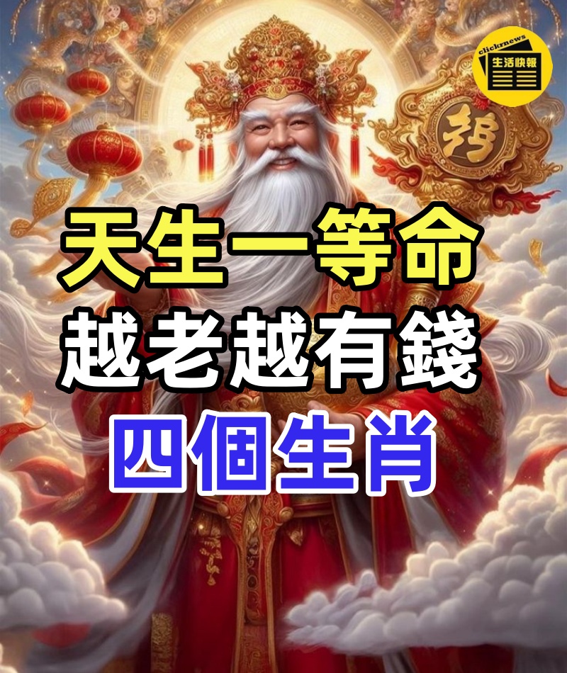 天生一等命,越老越有錢,一輩子不會受窮的四個生肖