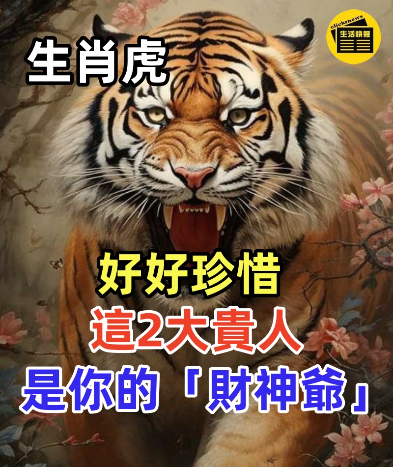 生肖虎：好好珍惜「這2大貴人」　他們是你的「財神爺」